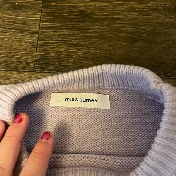 Miss Sumey Purple/White Stripe Moon Sweater - Picture 3 of 7